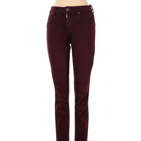 CarMar Jeans Maroon Colored Denim Skinny Leg Mid Rise Sz 25 #445 - Picture 1 of 4
